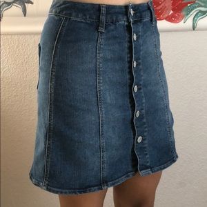 blue denim skirt